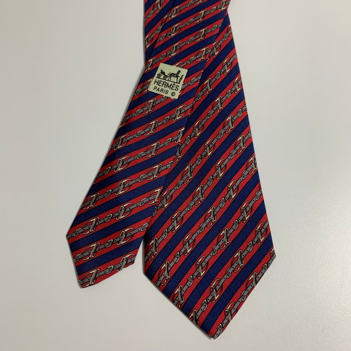 에르메스(HERMES) 스트라이프 넥타이 기하학적패턴 A+ 최상급 상품이미지4