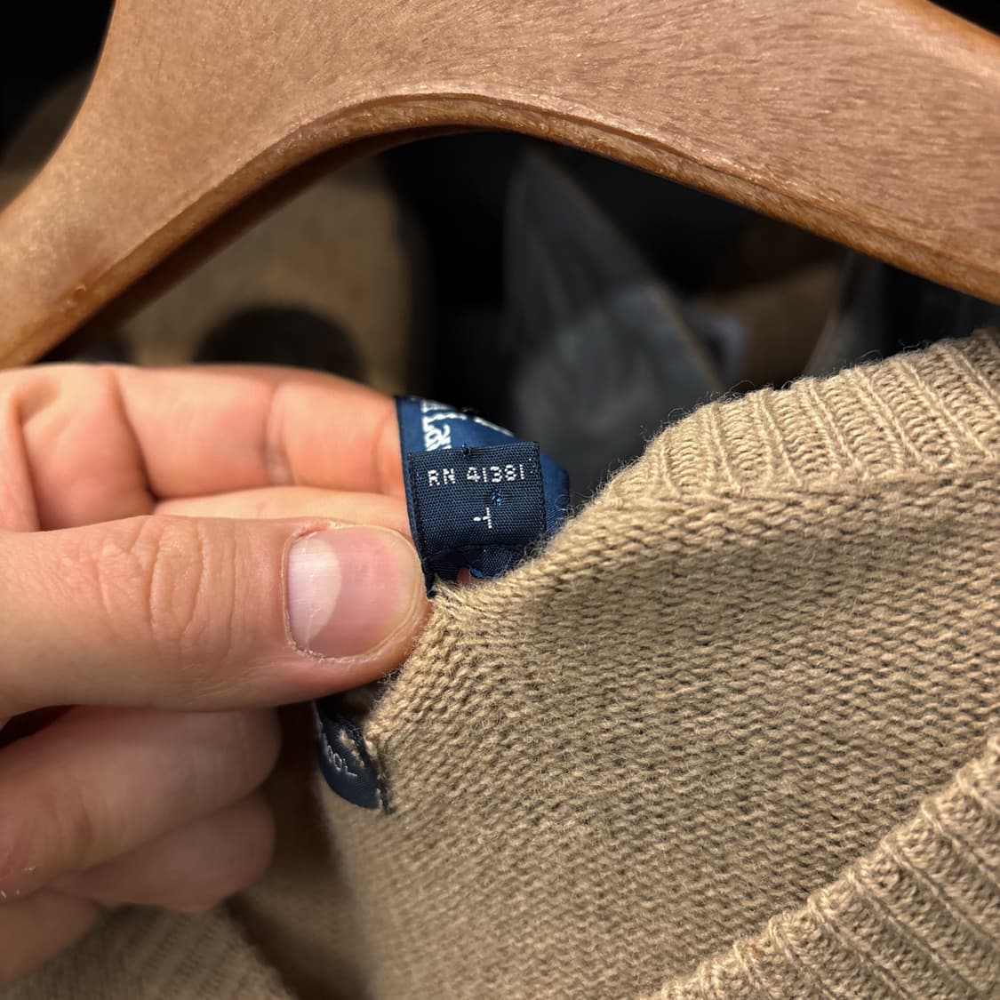 폴로 랄프로렌 브이넥 램스울 니트 스웨터 브라운 포니 자수 N316 상품이미지8