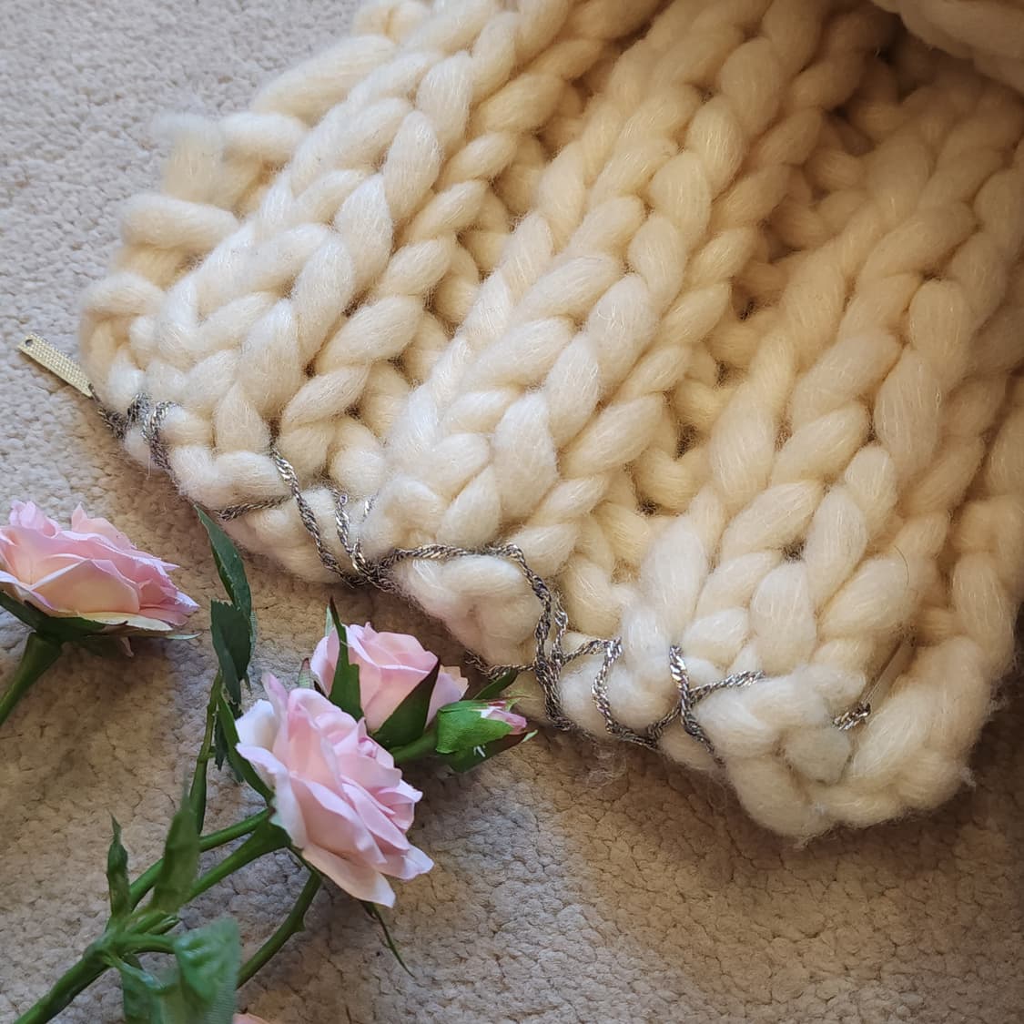 디젤 목도리 헤비 게이지 울 머플러 목도리 크림색 F 상품이미지5