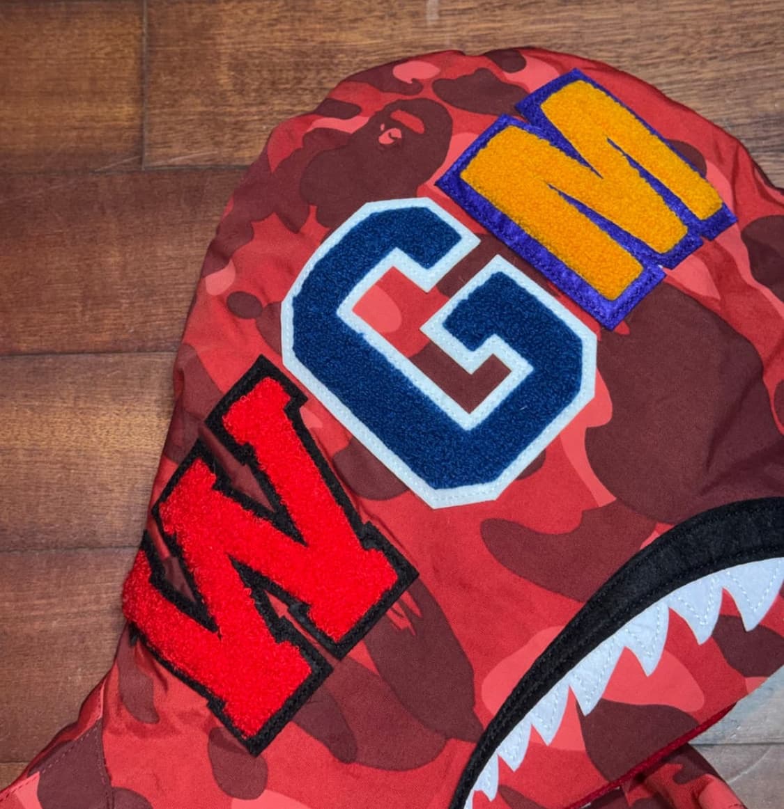 베이프 샤크 카모 패딩 다운 자켓 상품이미지4