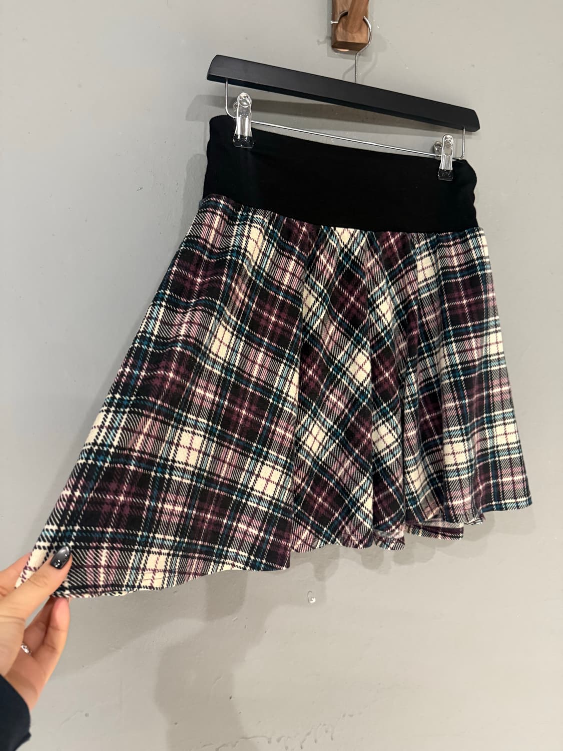 banding line check pattern skirt 상품이미지5