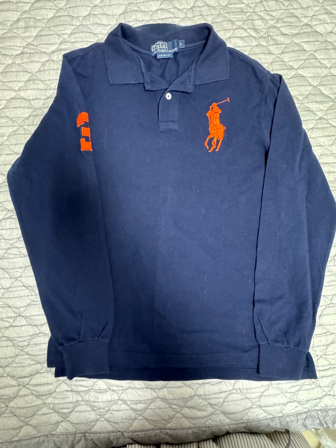폴로 랄프로렌 네이비 빅포니 긴팔 티셔츠 상품이미지1