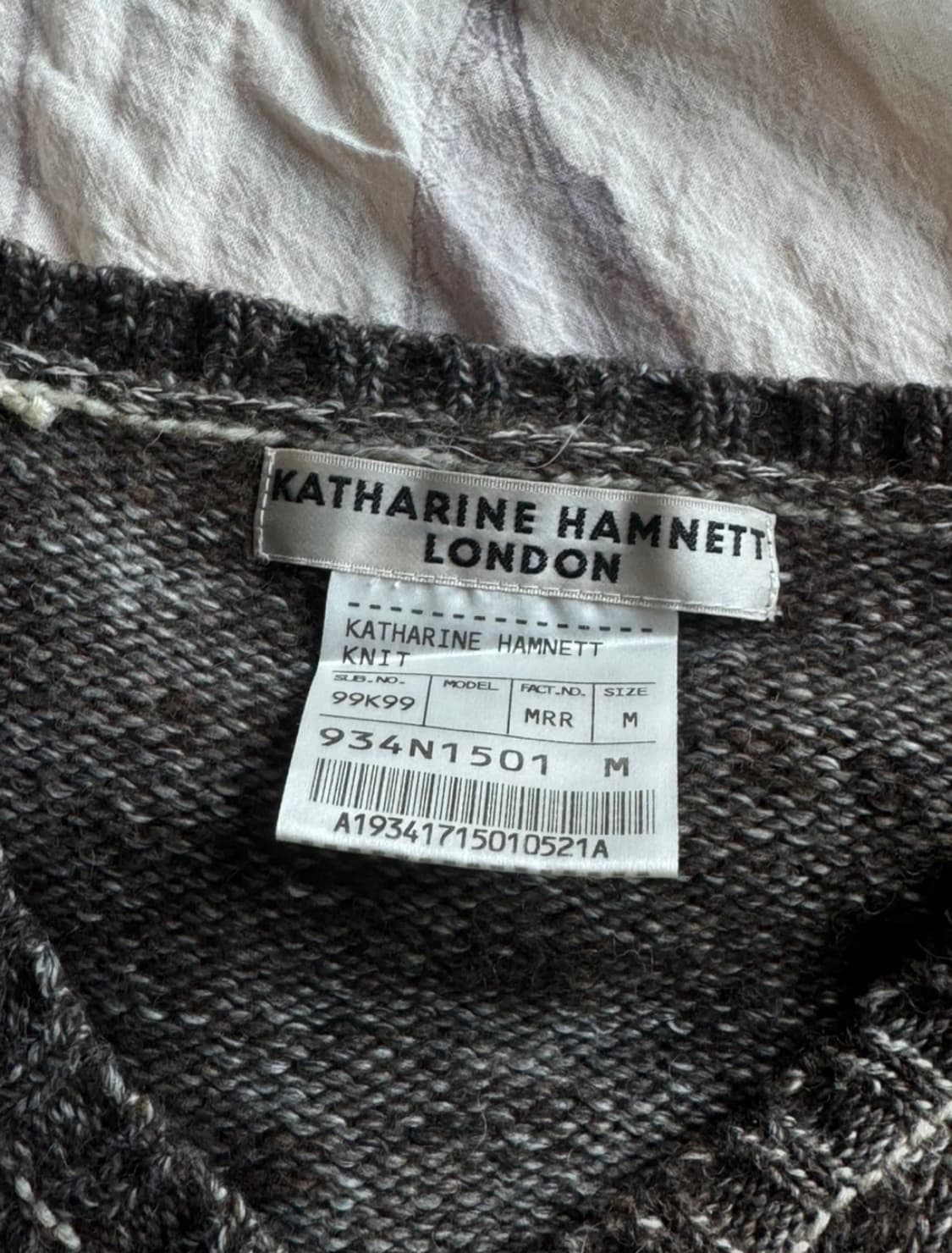 캐서린 햄넷 Katherine Hamnett 브이넥 알파카울 니트 M 상품이미지2