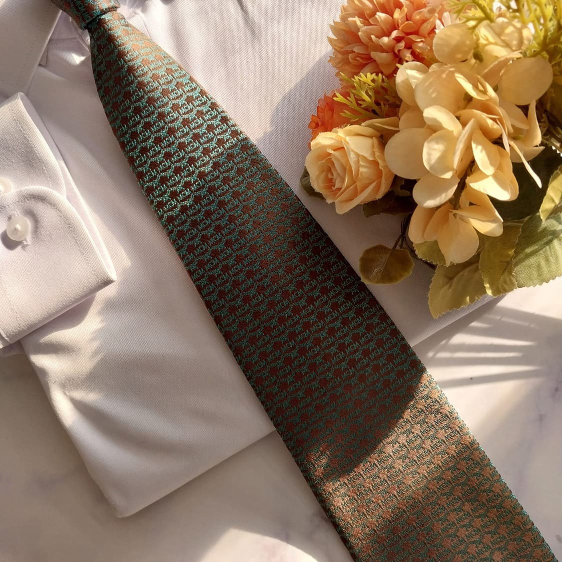 MCM 실크 올오버 로고 패턴 넥타이 9.3cm A+등급 K1526
 상품이미지8