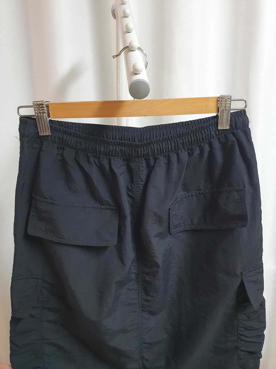 블랙 카고 바스락 롱스커트 상품이미지5