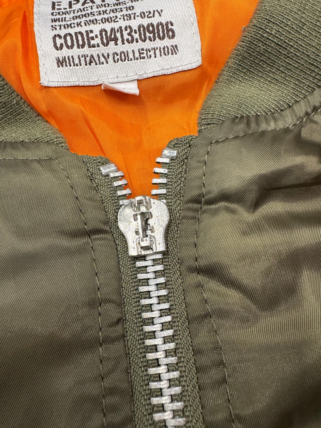 L)E.pattack 빈티지 올리브 MA-1 항공점퍼(지퍼) 상품이미지4