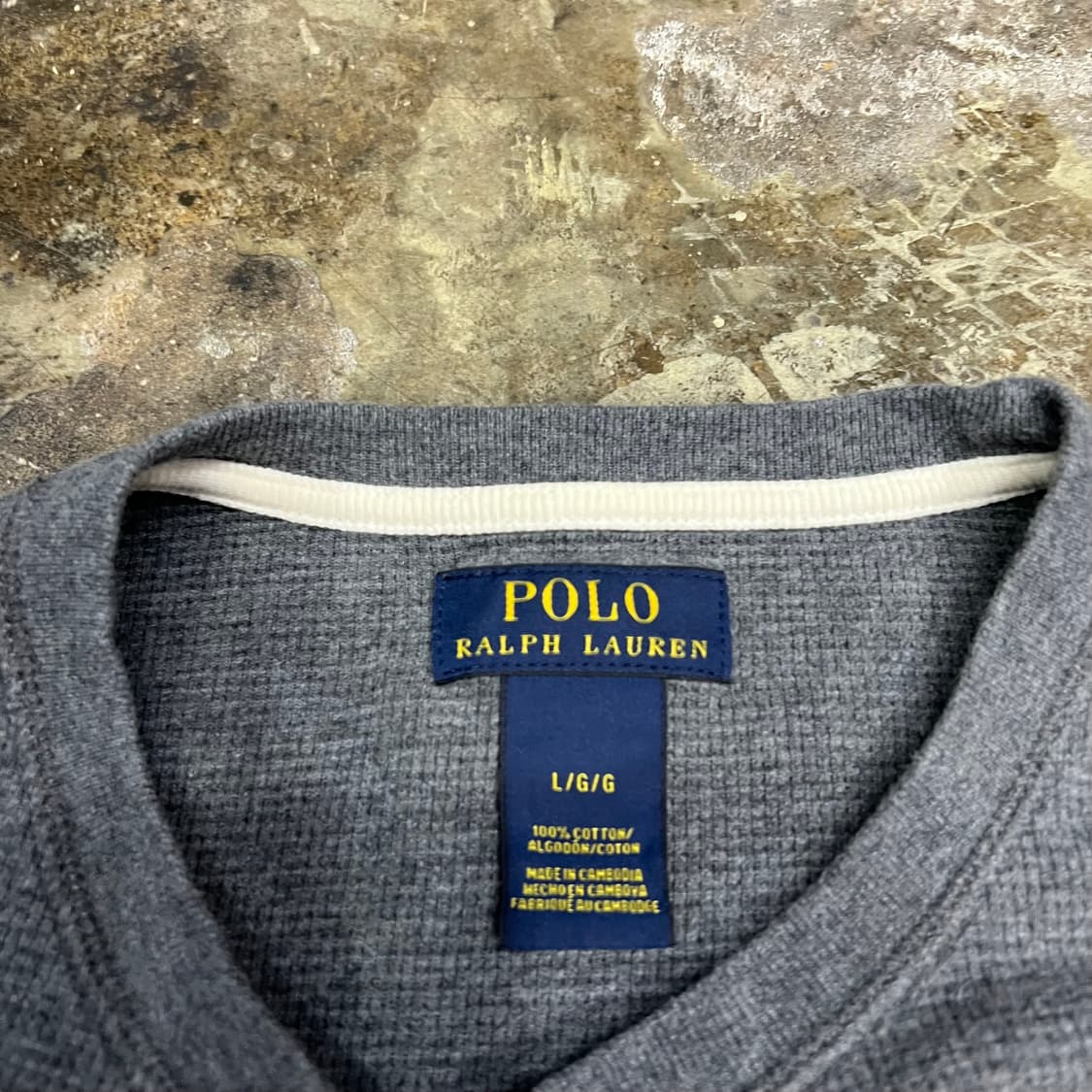L) 폴로 랄프로렌 와플 크루넥 티셔츠 상품이미지3