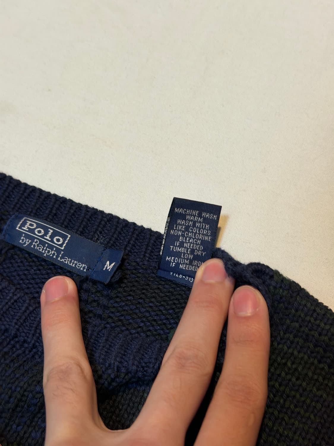 폴로 랄프로렌 블랙와치 라운드넥 코튼 니트 상품이미지5