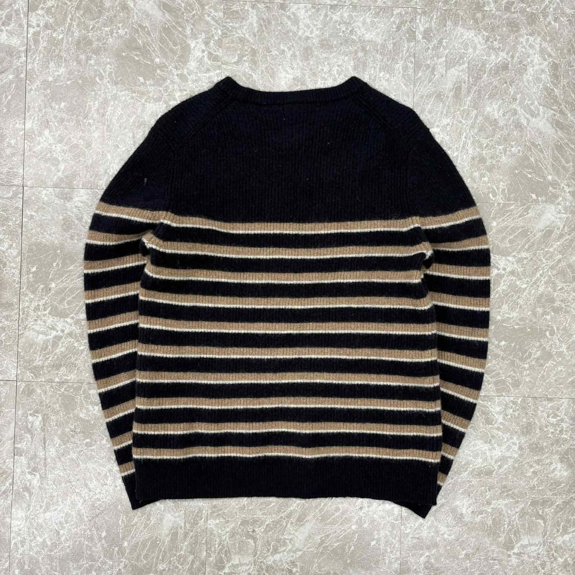 라코스테 스트라이프 울100% 핀터깔 크루넥 니트(100) 상품이미지3