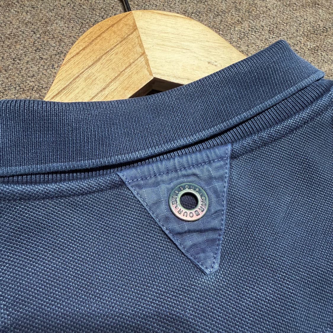 Barbour 바버 가먼트다이드 반팔 카라티 L 상품이미지7