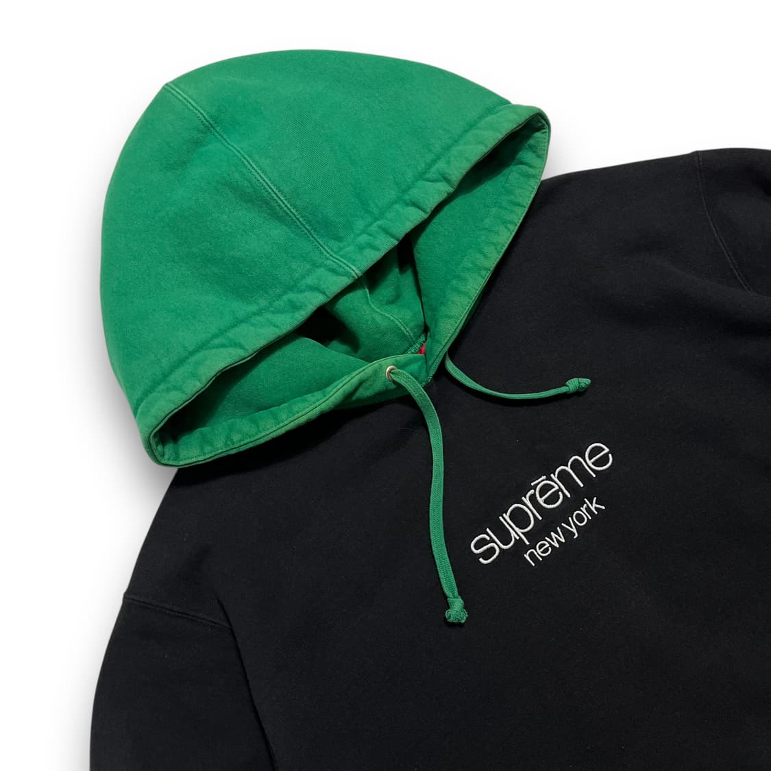 슈프림 뉴욕 클래식 로고 그린 헤비 코튼 후디 상품이미지3