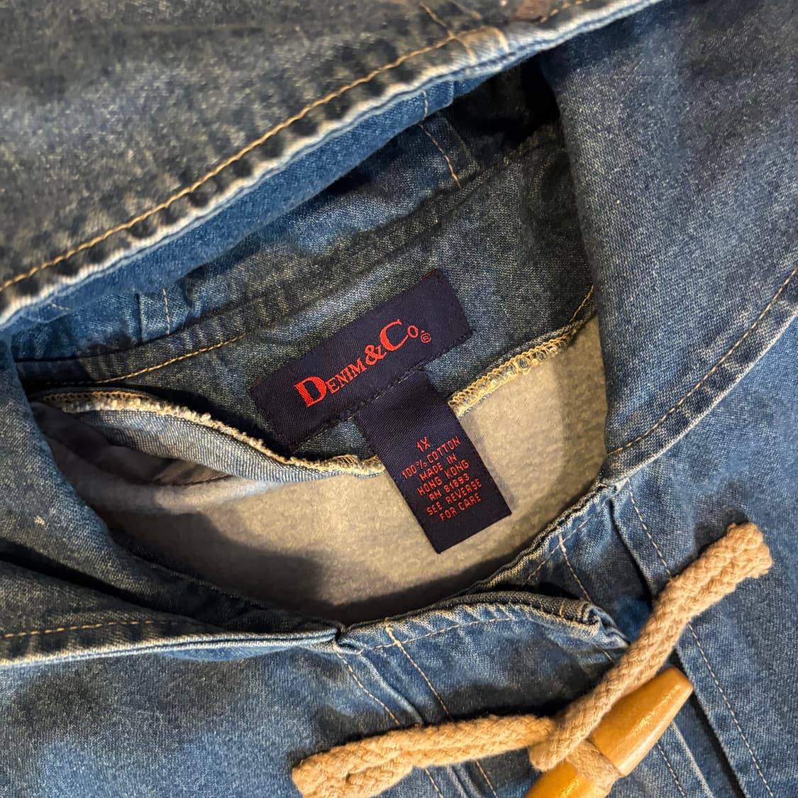 빈티지 데님앤 코 데님 더플 코트 상품이미지3