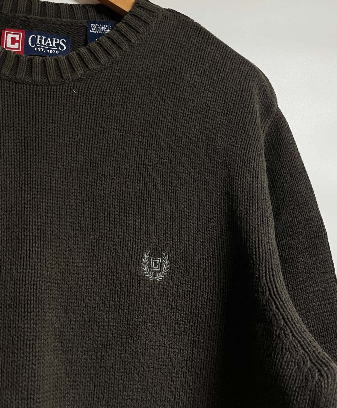 참스 CHAPS 참스 브라운 꽈배기 니트 스웨터 L 상품이미지4