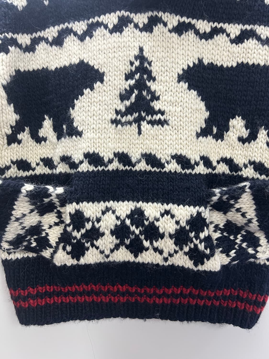 폴로 랄프로렌 울 알파카 아즈텍 베어 숄카라 핸드 니트 상품이미지2