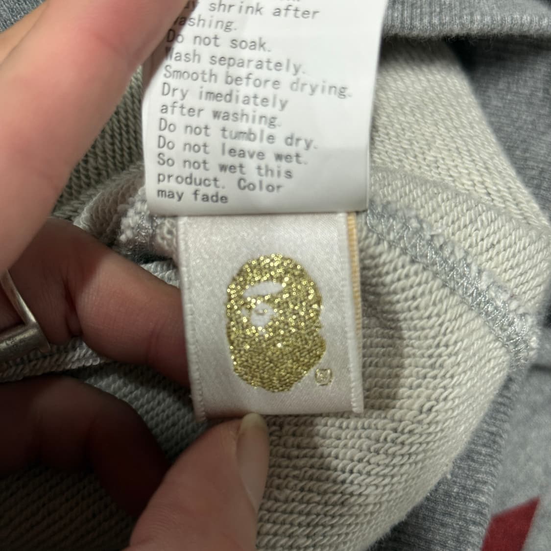 정품 베이프 OG 스타 카모 풀 집업 후디 헤더 그레이 상품이미지9