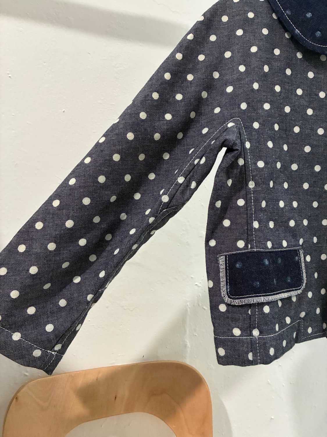 꼼데가르송 트리콧 도트 데님 자켓 상품이미지3