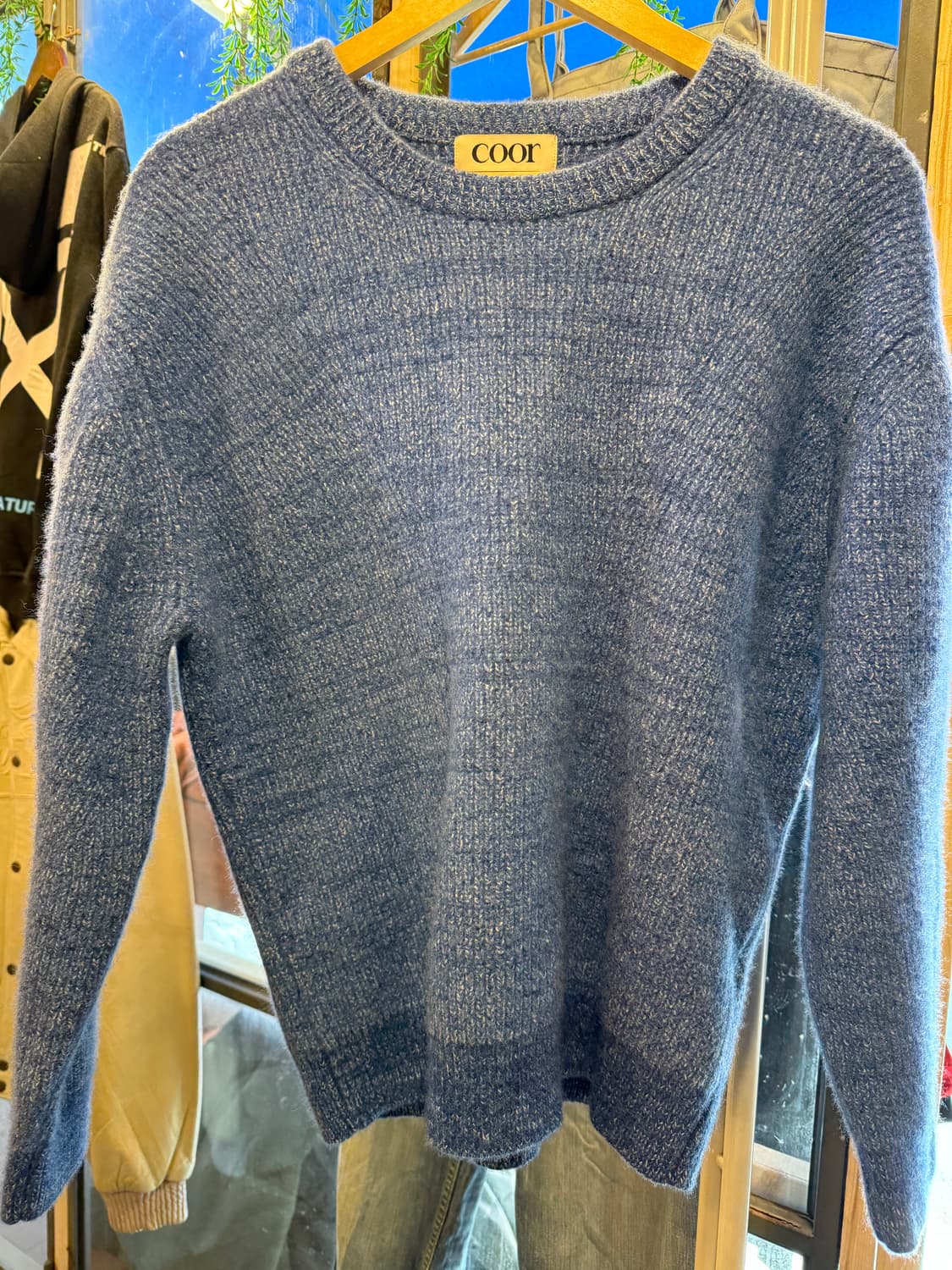 쿠어 캐시팝 트위드 니트 블루 상품이미지1