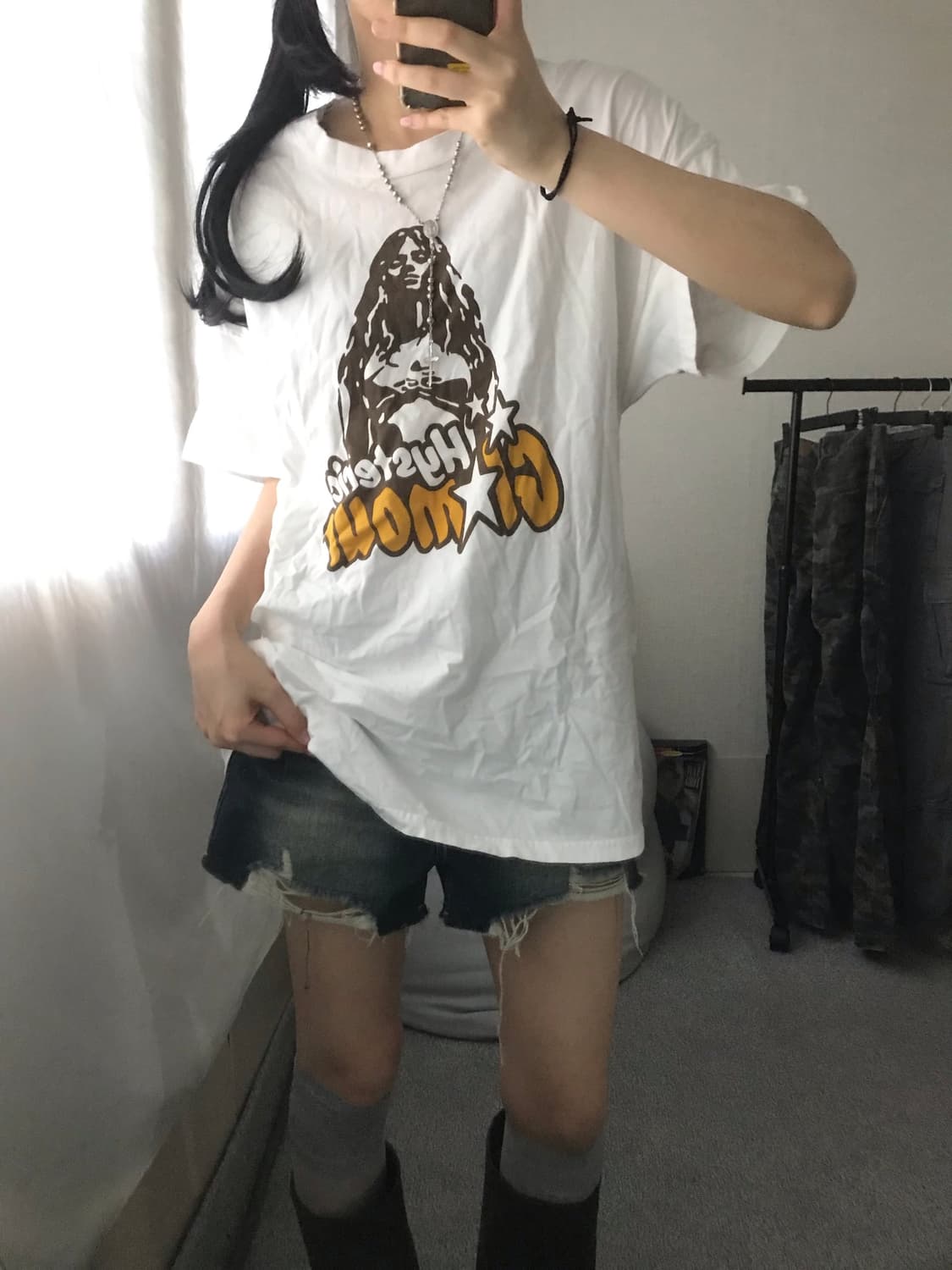 히스테릭글래머 화이트 반팔티셔츠 상품이미지2