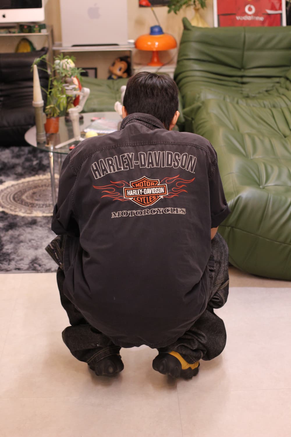 90s Distressed Harley-Davidson Flame Shi 상품이미지1