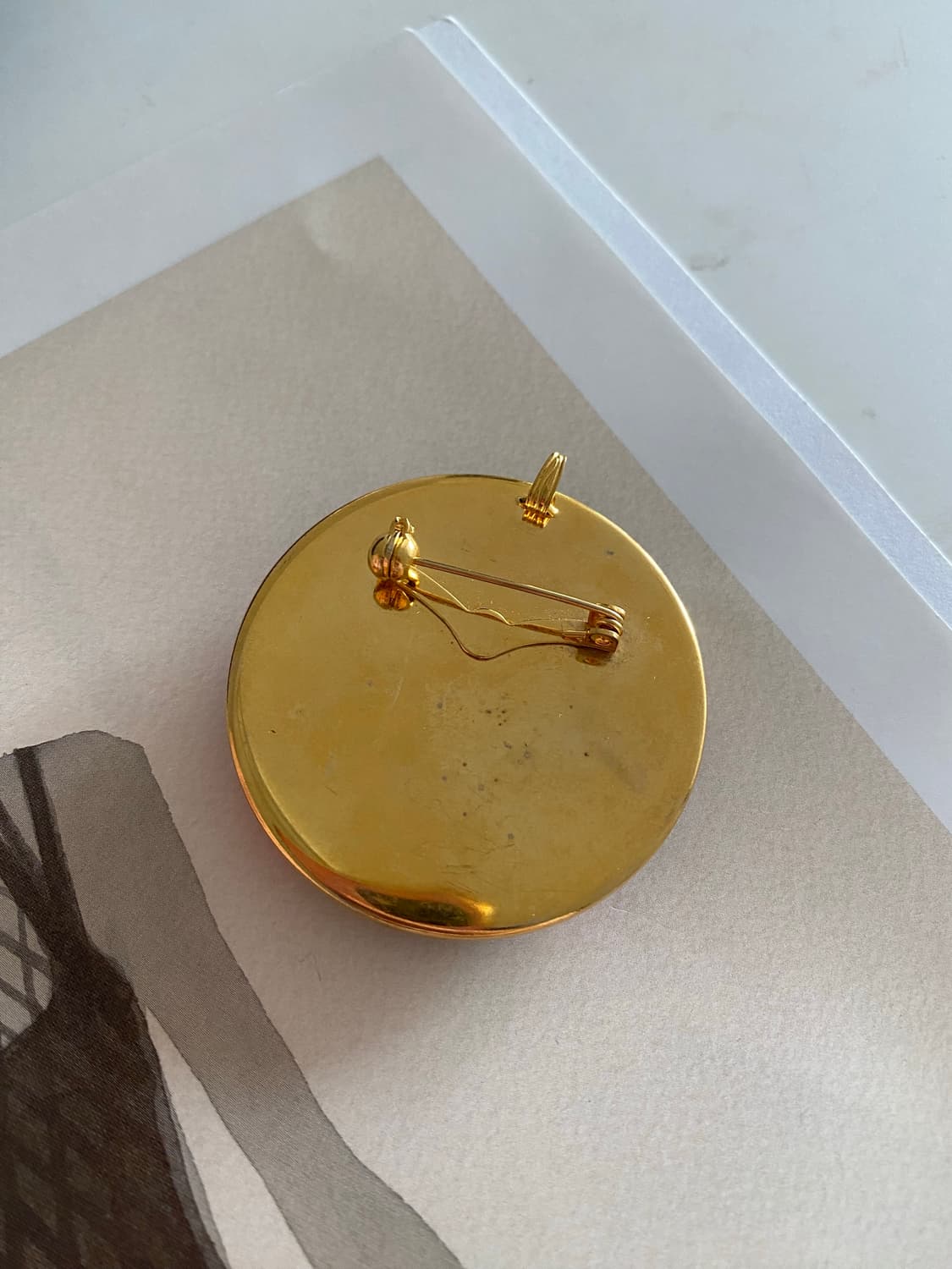 컬러 믹스 원형 빈티지 브로치 겸 팬던트 상품이미지3