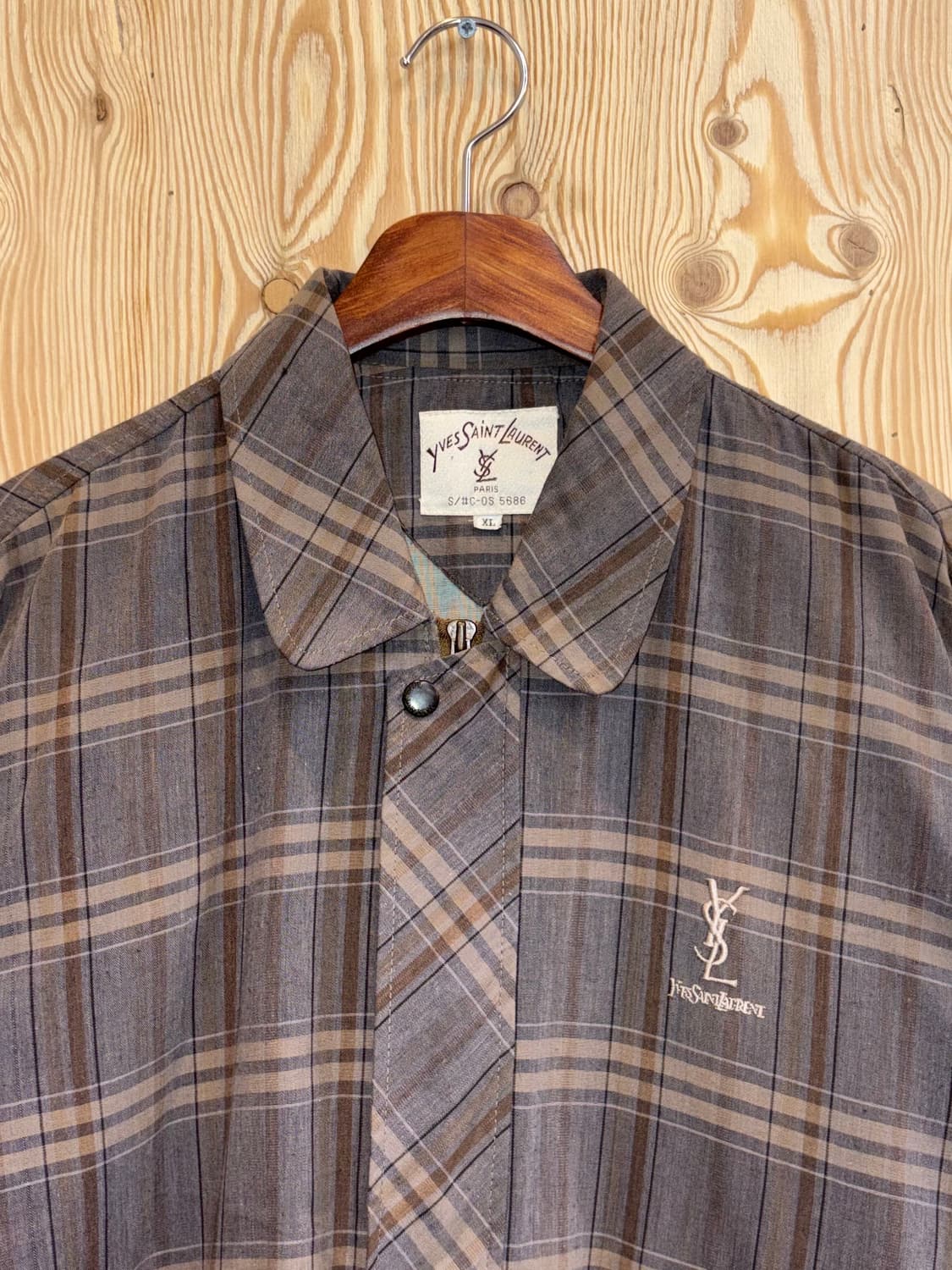 입생로랑 체크 해링턴 자켓 상품이미지2