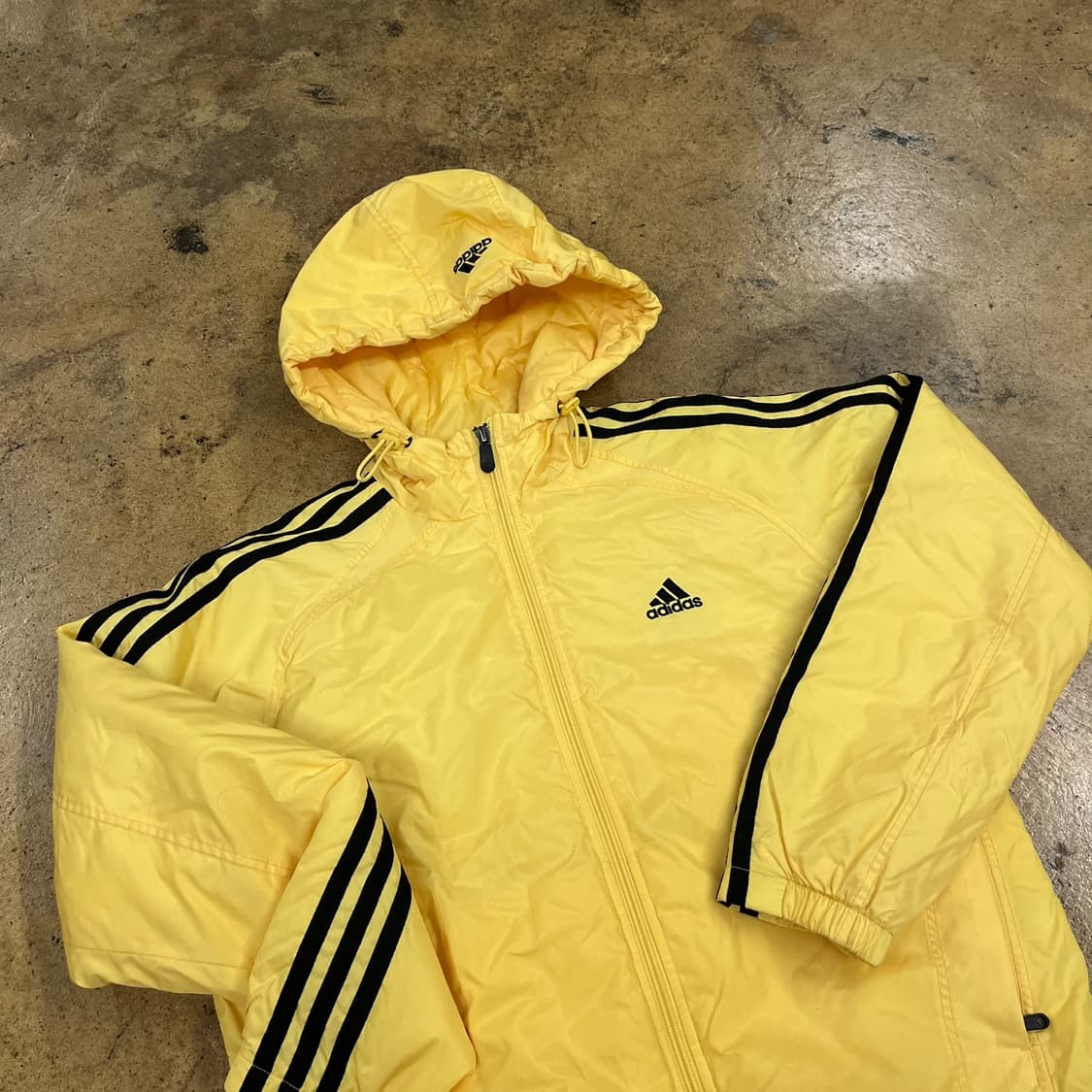 [정품/85] 아디다스 3선 옐로우 후드 패딩 수트 b18 상품이미지1