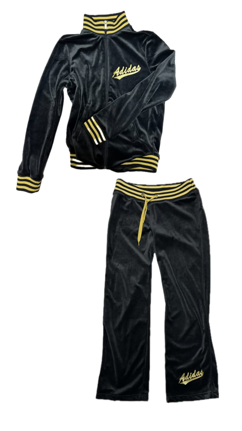 아디다스 우먼스 벨벳 져지 y2k 트랙탑 세트 흰금 상품이미지1