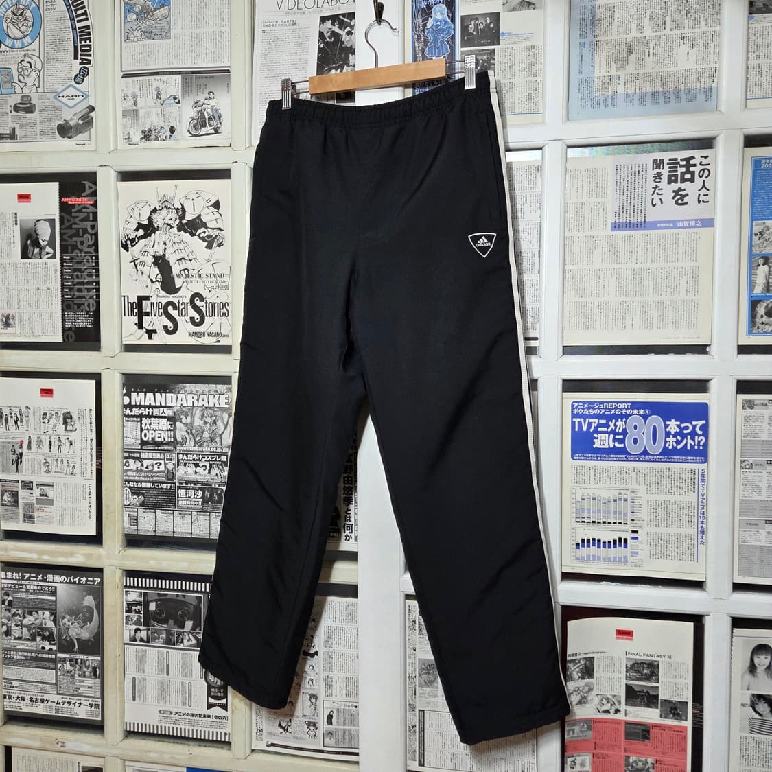 아디다스 블랙 앤 화이트 누빔 트랙 팬츠 상품이미지2