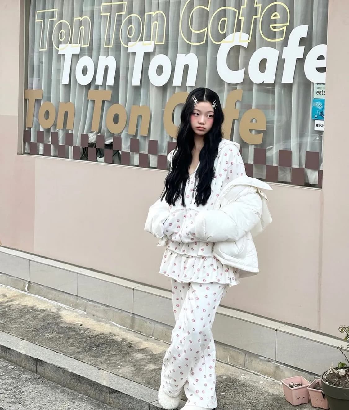 새상품)유희 플라워패턴 레이어드 스커트 팬츠 상품이미지3