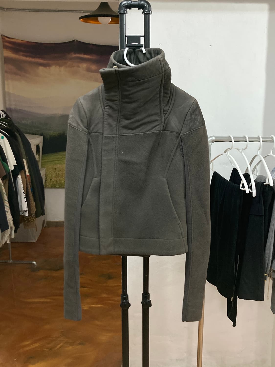 릭오웬스 하이넥 드레이핑 자켓 상품이미지5