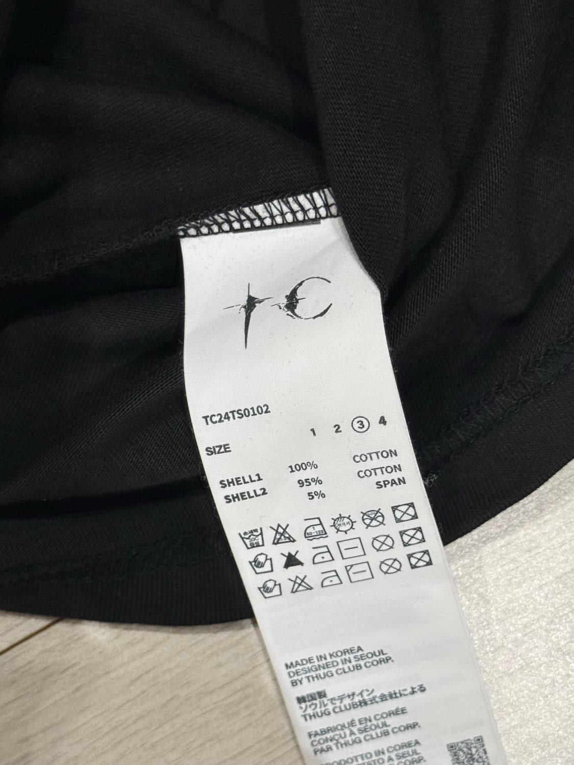 [3] 떠그 클럽 백 티셔츠 슬림 블랙 상품이미지4