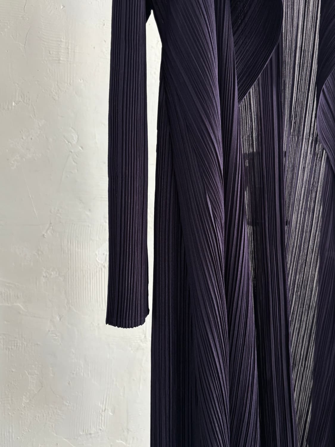 Pleats Please 플리츠플리즈 퍼플 오픈 롱 가디건  상품이미지5