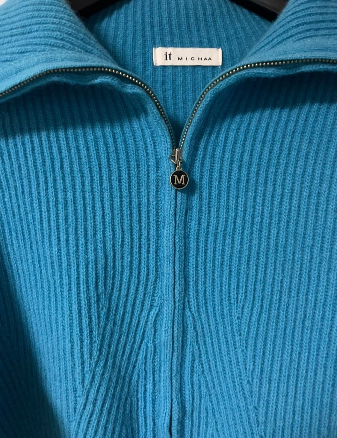 잇미샤 집업 니트 가디건 [블루] 상품이미지3