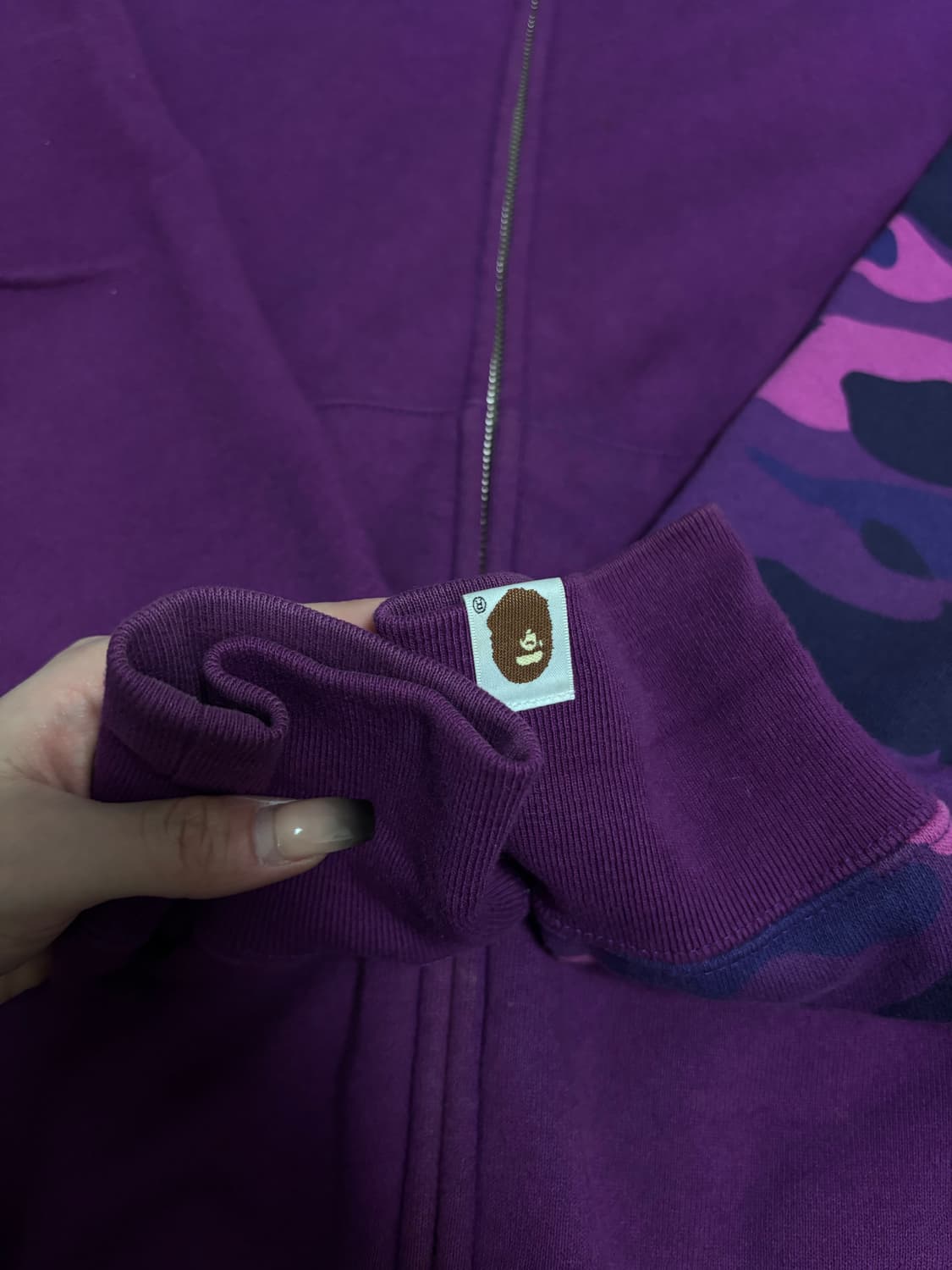 베이프 퍼플 샤크 후드집업 L 상품이미지3