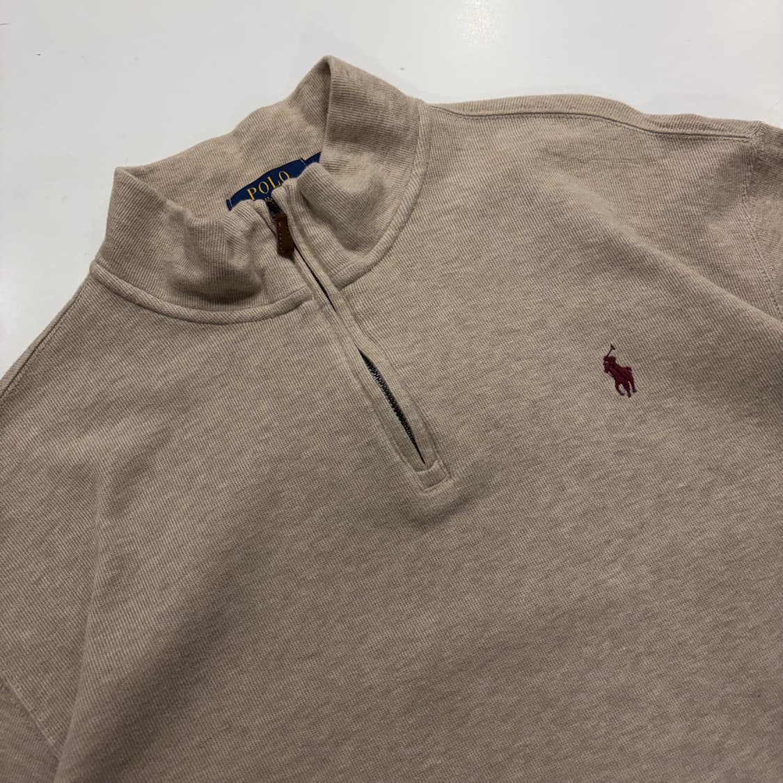 [XL] 폴로 랄프로렌 하프집업 스웨트 셔츠 베이지 C144 상품이미지8