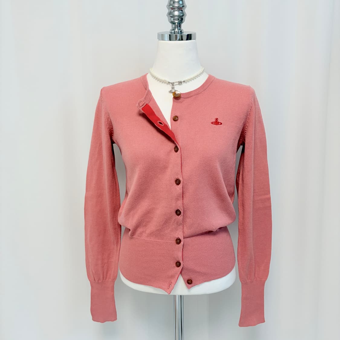 비비안웨스트우드 레드라벨 핑크 가디건 상품이미지6