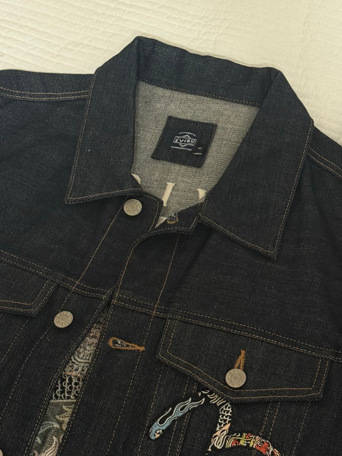 Evisu 에비수 용 자수 데님 청 자켓 인디고  상품이미지4