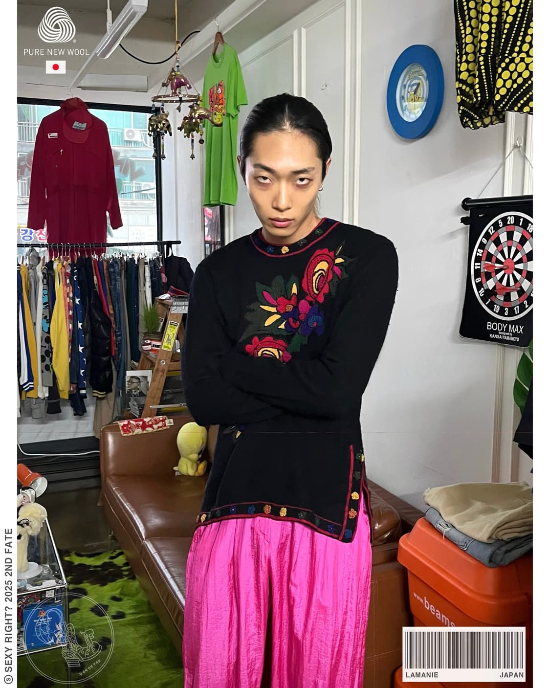 1990s Lamanie 3D Floral Trim Wool Knit 상품이미지1