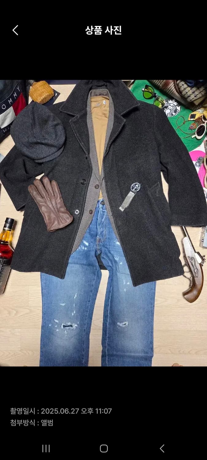 입생로랑 헤링본 울 코트 상품이미지6