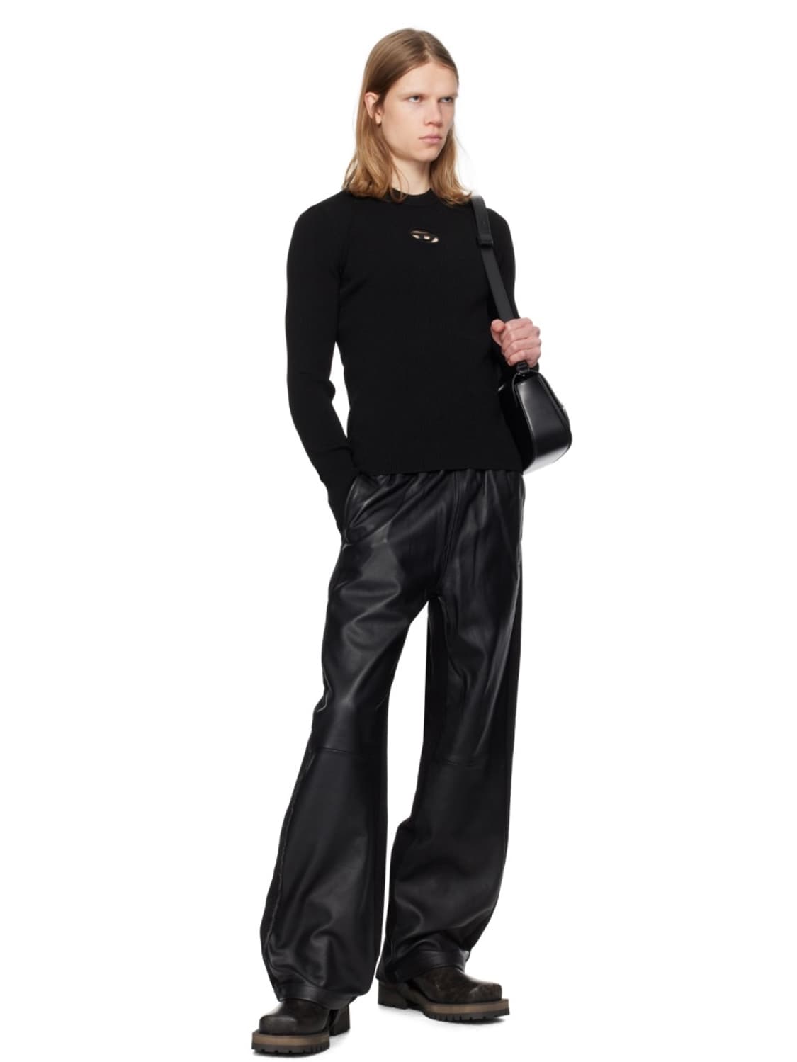 디젤 메탈로고 자카리 니트 블랙 L 새상품 상품이미지4