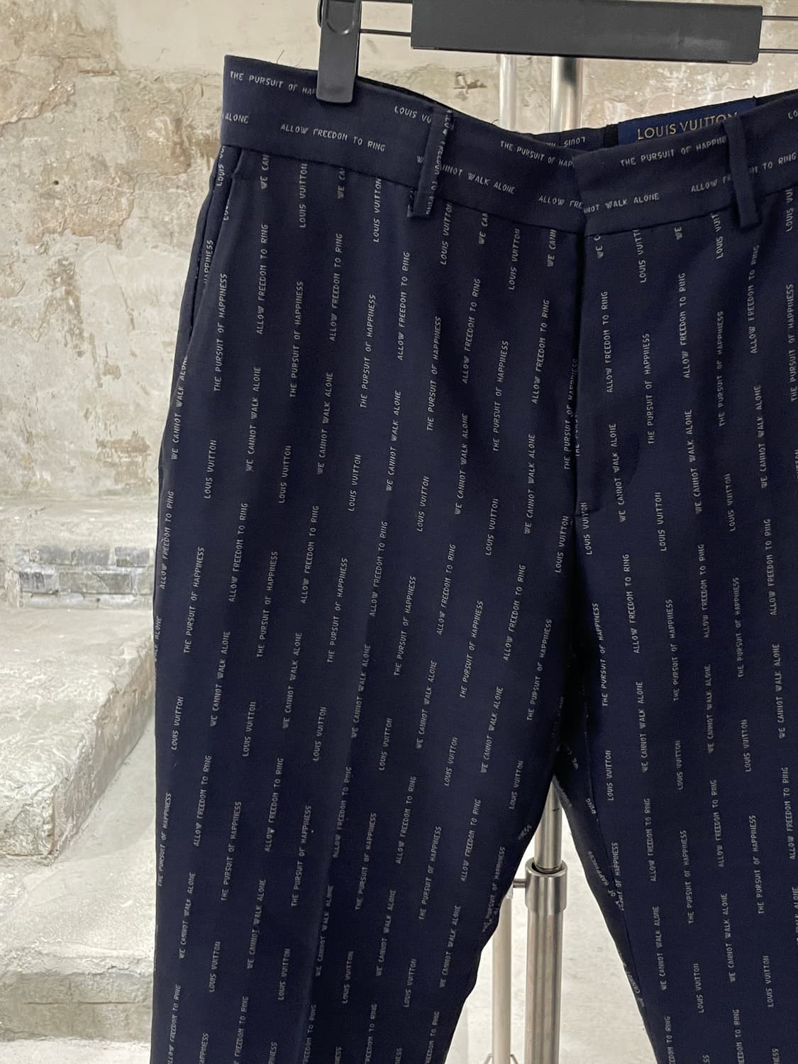 루이비통 다크 네이비 자카드 울 실크 슬랙스 상품이미지2