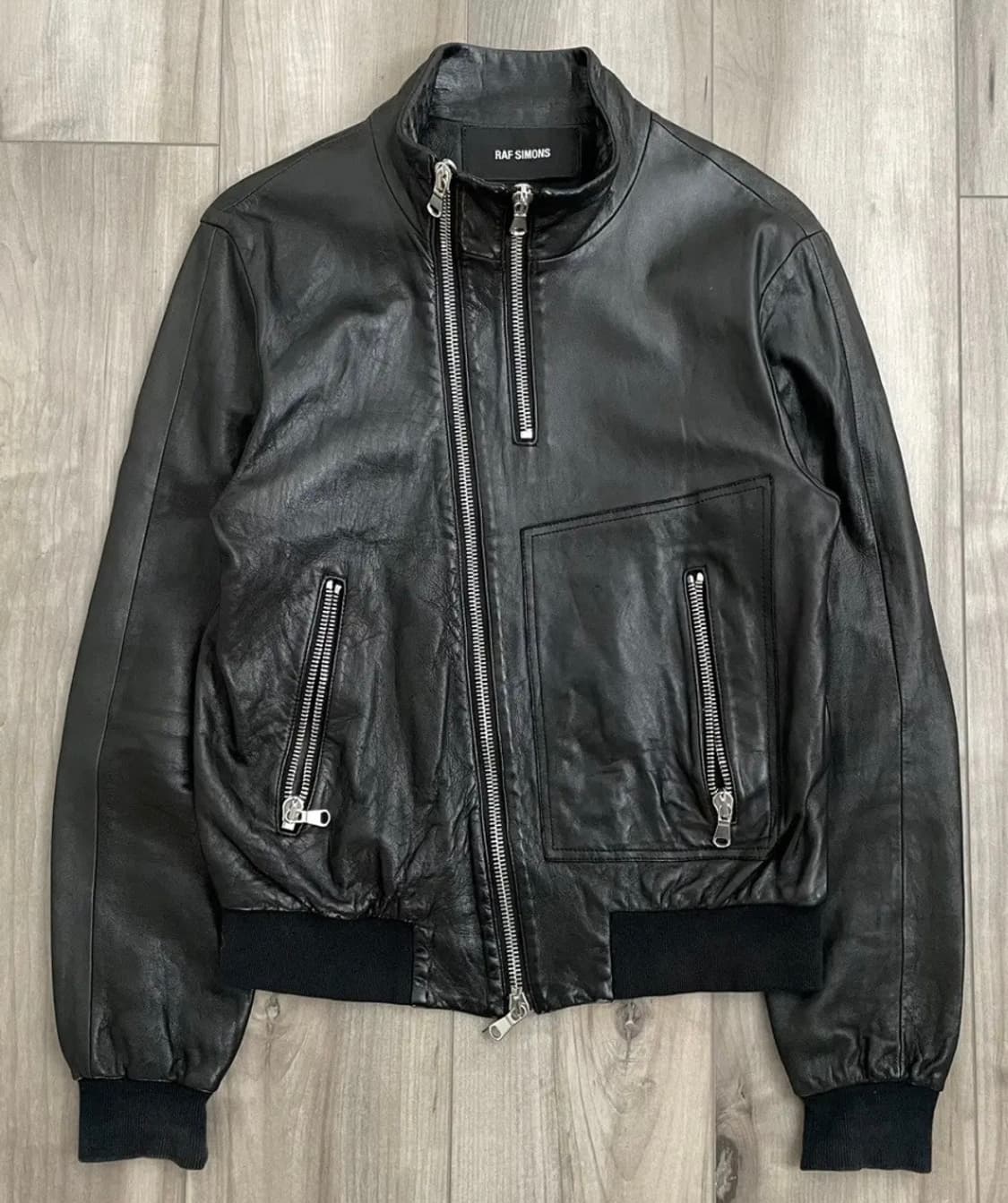 구매) 라프시몬스 레더 모토 자켓 상품이미지1