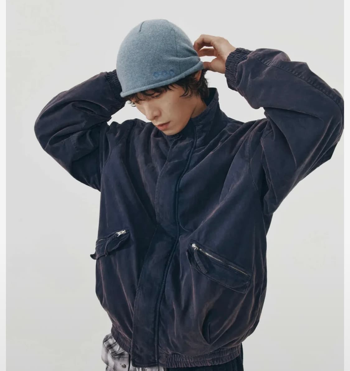 999휴머니티 오버핏 롤 비니 인디블루 상품이미지1