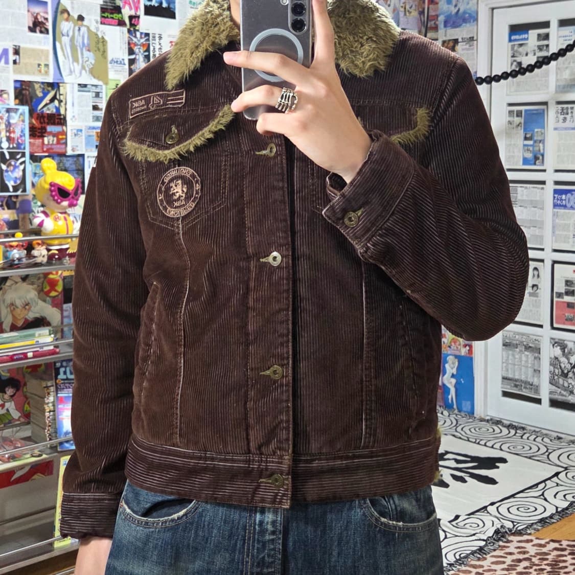 에스크 Y2K 브라운 코듀로이 퍼 쉐르파 자켓 상품이미지1
