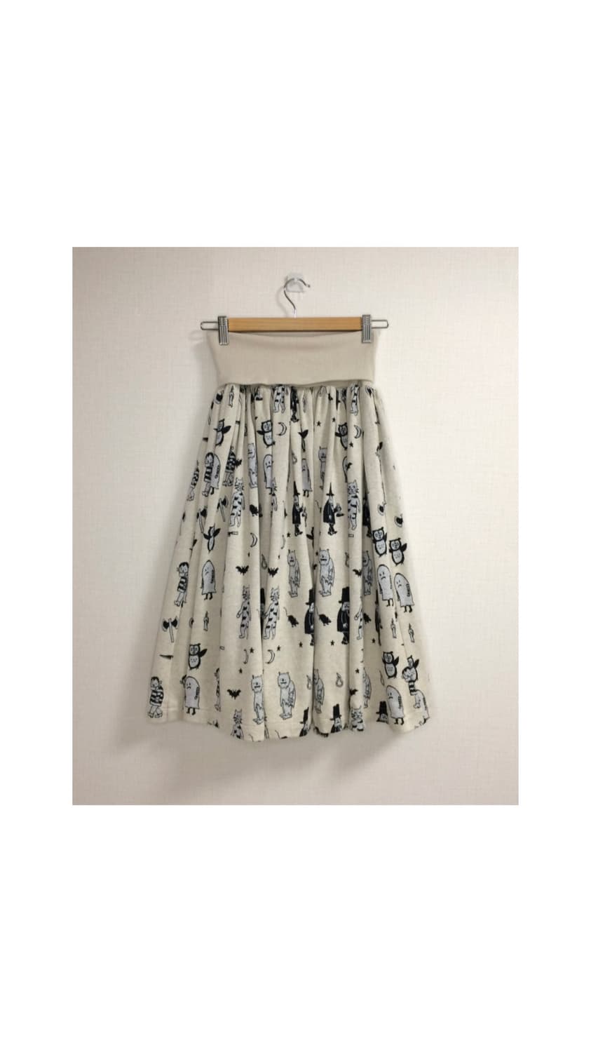 Ne-net 네넷냐 오트밀 프린팅 밴딩 스커트 상품이미지7