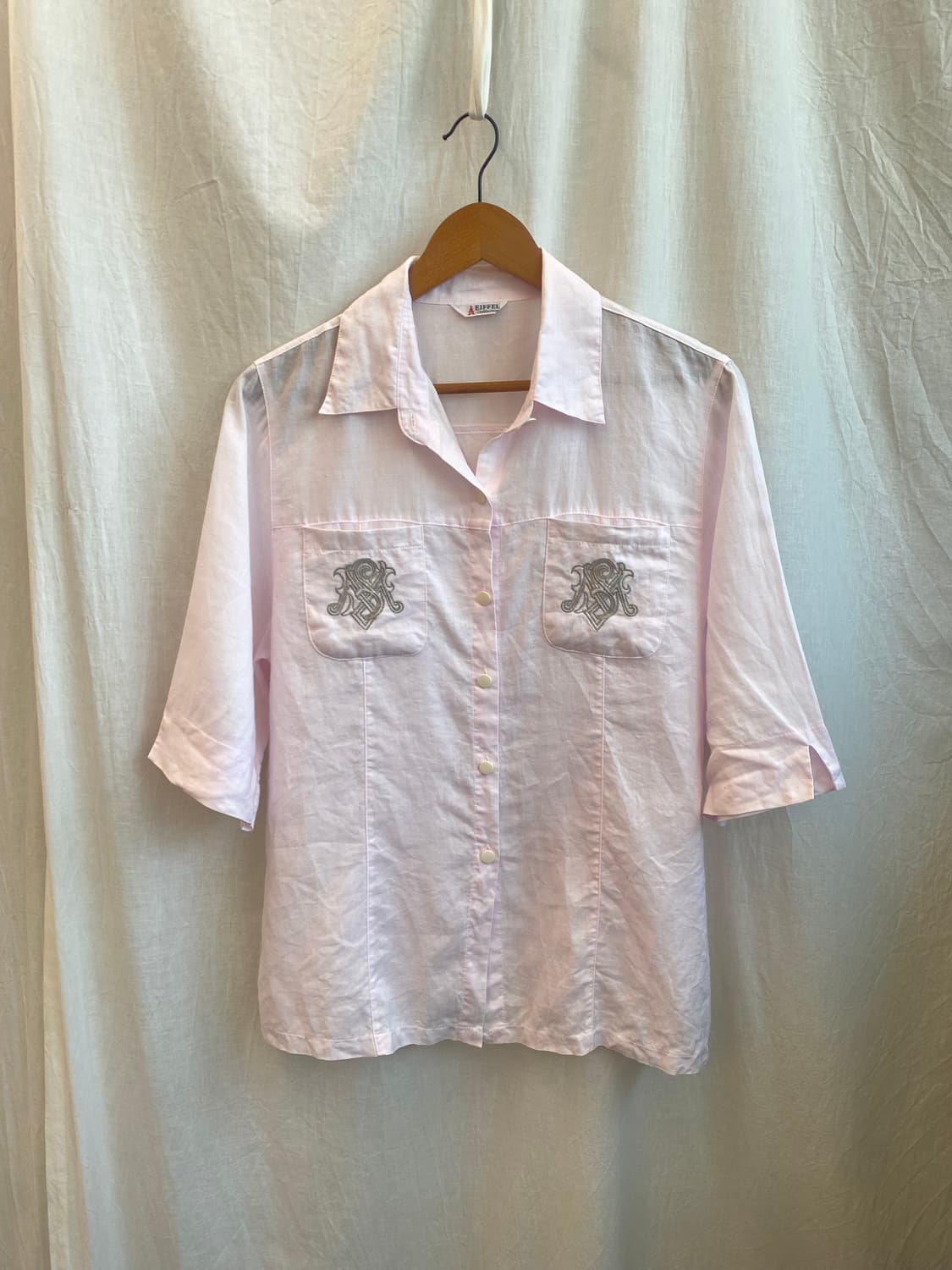 EIFFEL 핑크 린넨 반팔셔츠(L-XL) 상품이미지1