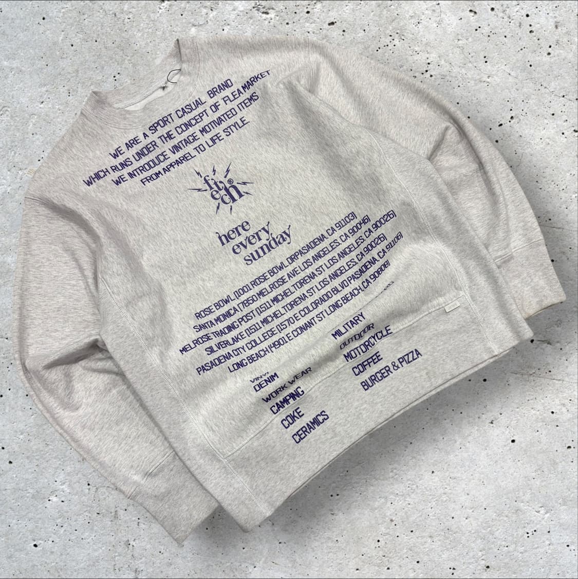 [M] fetch 페치 프린팅 맨투맨 그레이 퍼플 D168 상품이미지2