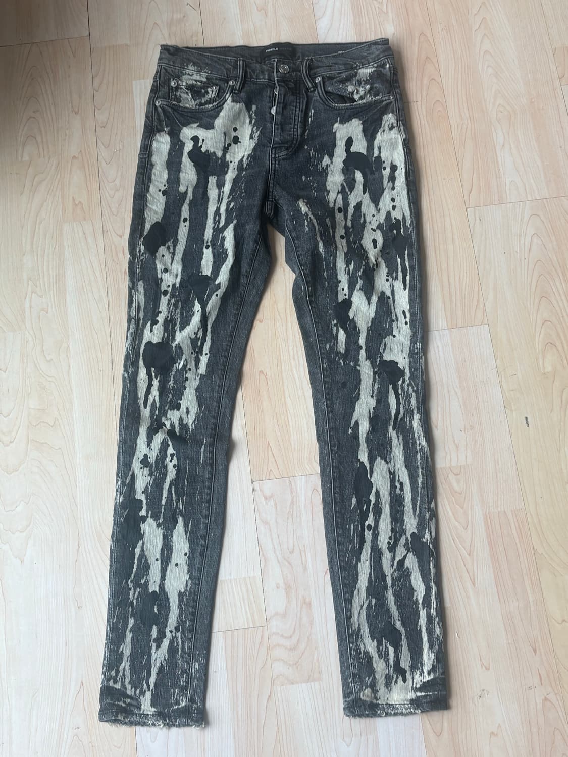 PURPLE BRAND SPILL BLEACH PAINT JEANS 상품이미지1