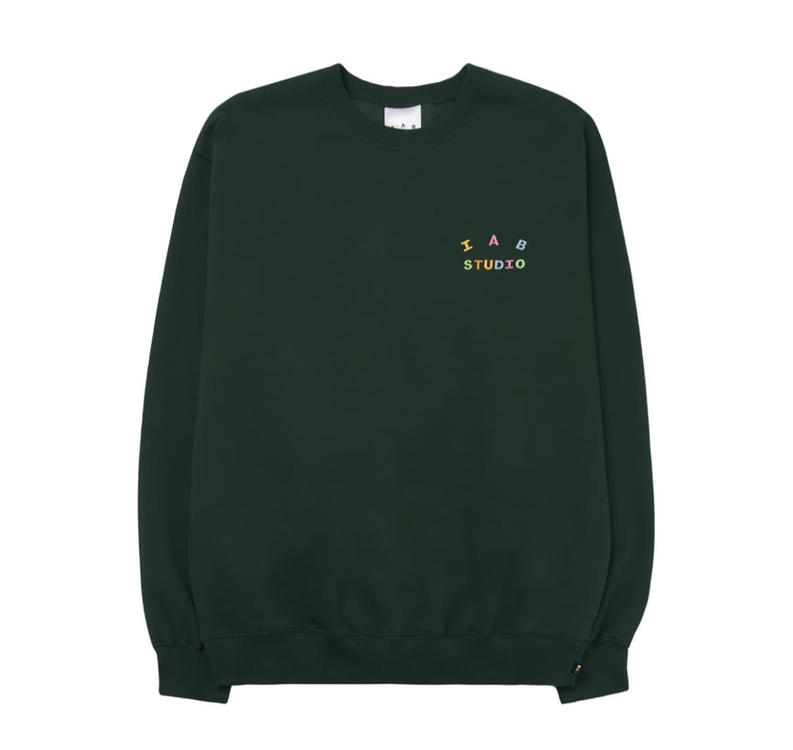 아이앱 자수 스웨트 셔츠 그린 XXL 상품이미지1