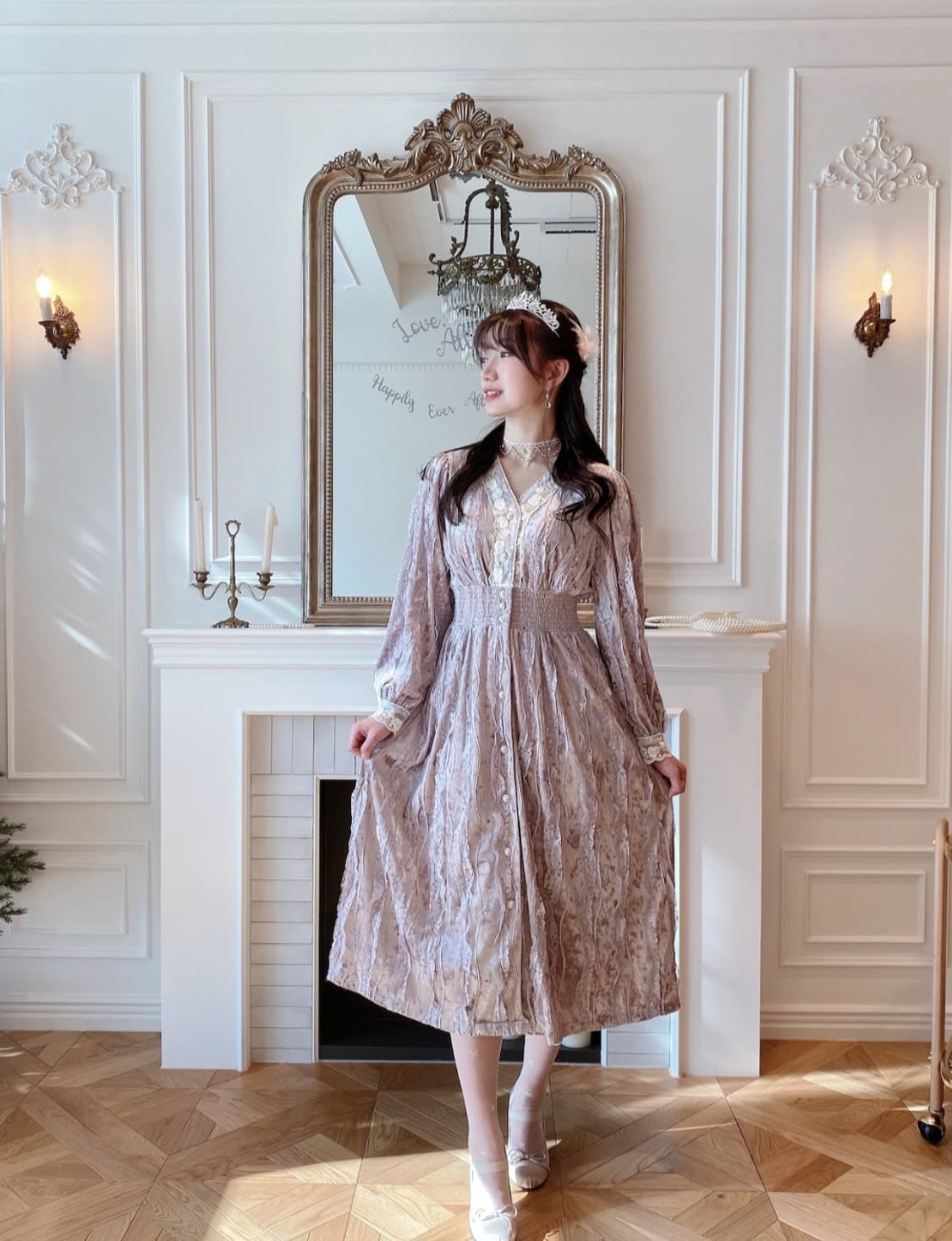 레트로문 데뷔탕트 벨벳롱원피스 상품이미지2